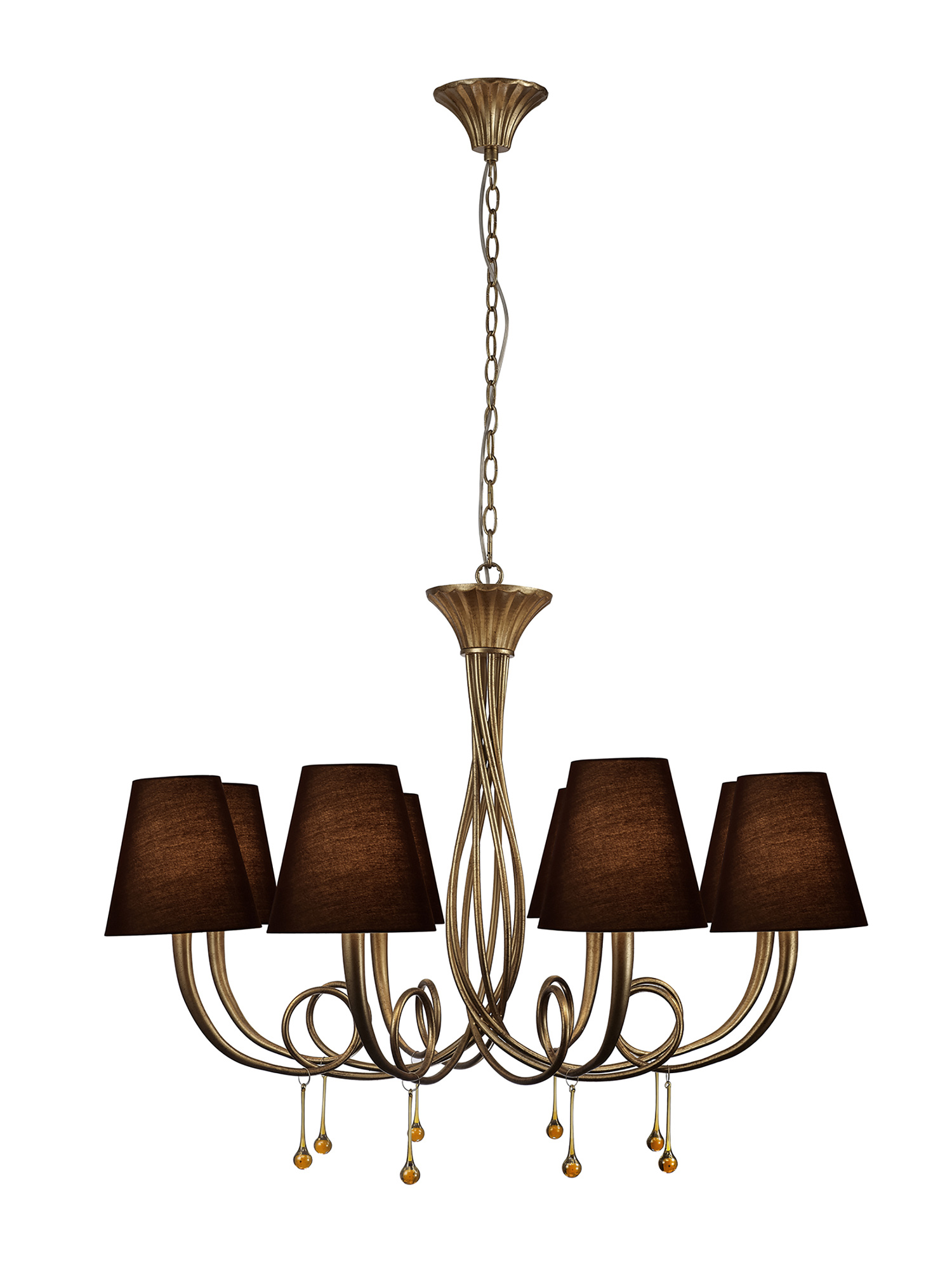 Paola Gold-Black Ceiling Lights Mantra Multi Arm Fittings